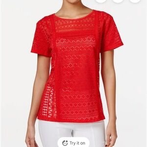 John Paul Richard Red Knit Top